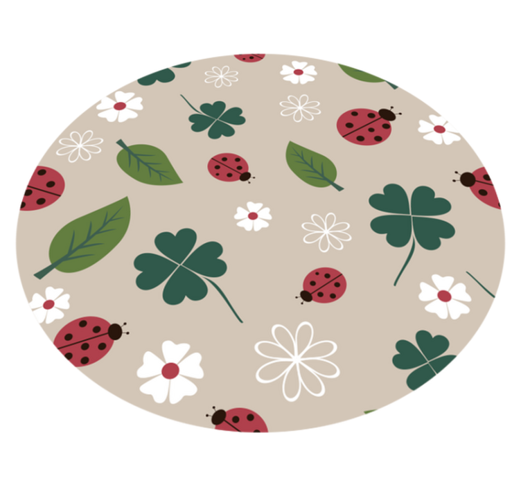 Tapis vinyle plantes coccinelles printanières - TenStickers