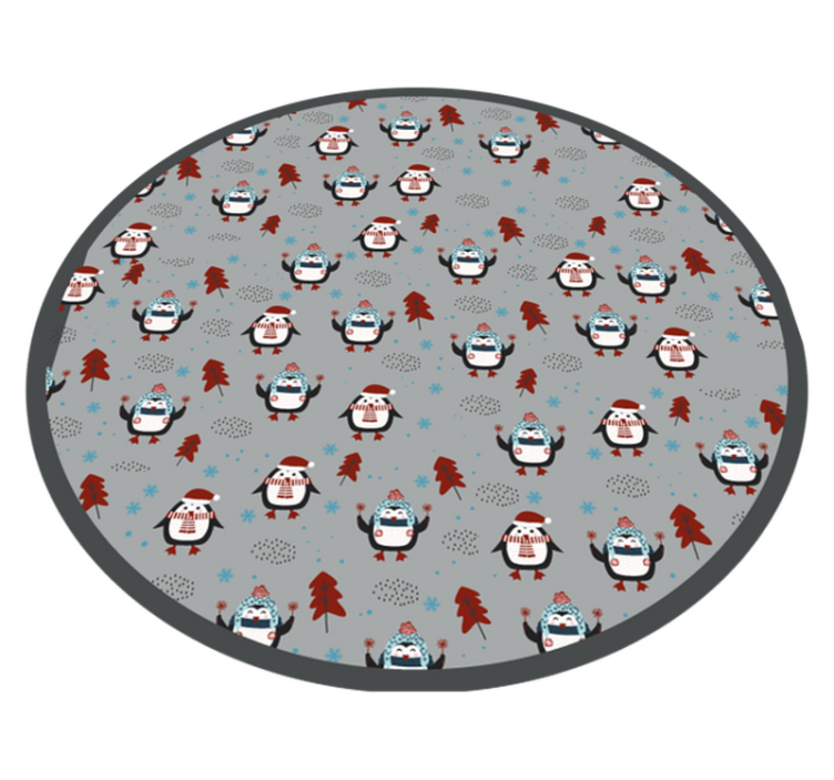 Tapis vinyle noël motif de pingouin festif - TenStickers