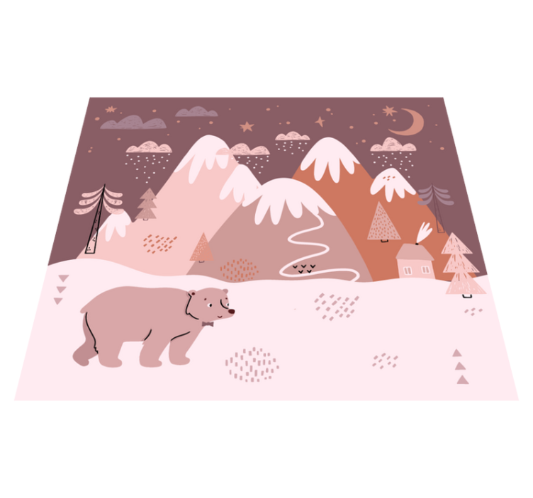 Tapis vinyle pour enfants confort du paysage hivernal - TenStickers
