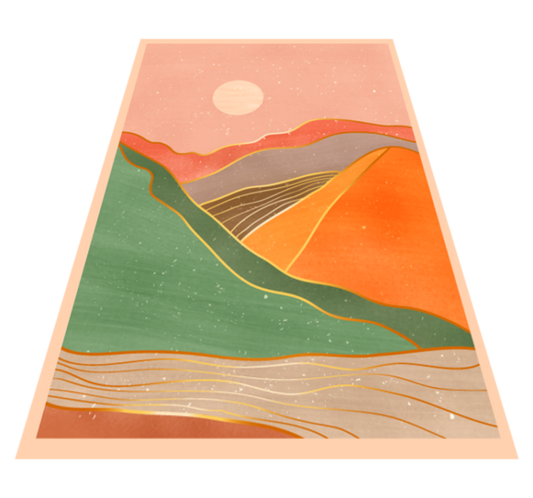 Tapis vinyle design moderne paysage de montagne abstrait - TenStickers
