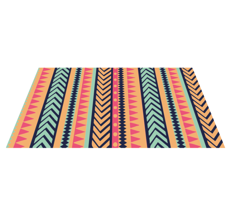 Tapis vinyle éthnique éléments géométriques vivants - TenStickers
