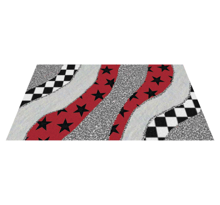 Tapis vinyle textures vagues rouges étoilées - TenStickers