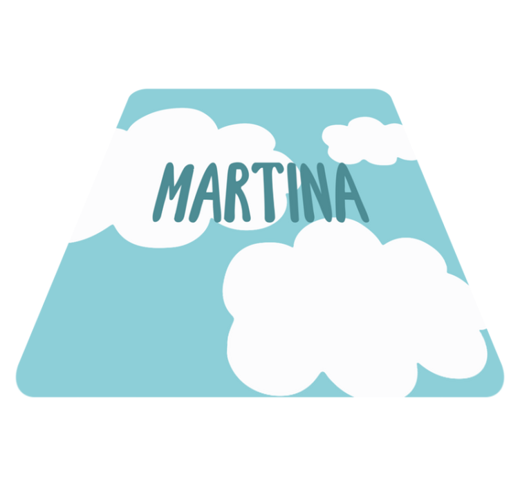 Tapis vinyle avec nom Ciel et nuages avec nom - TenStickers