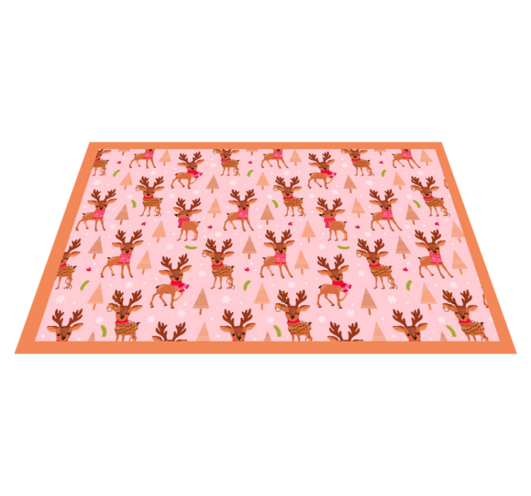Tapis vinyle noël thème rose renne - TenStickers