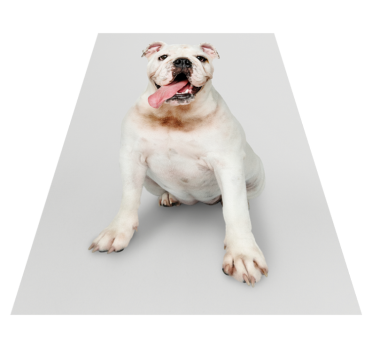 Tapis vinyle motif animal portrait de bouledogue heureux - TenStickers