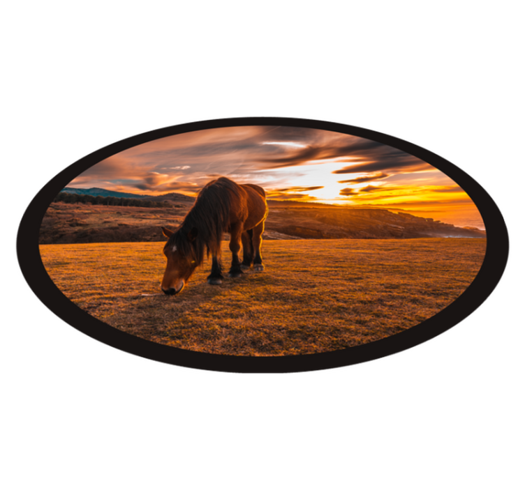 Tapis vinyle animal cheval majestueux mangeant - TenStickers