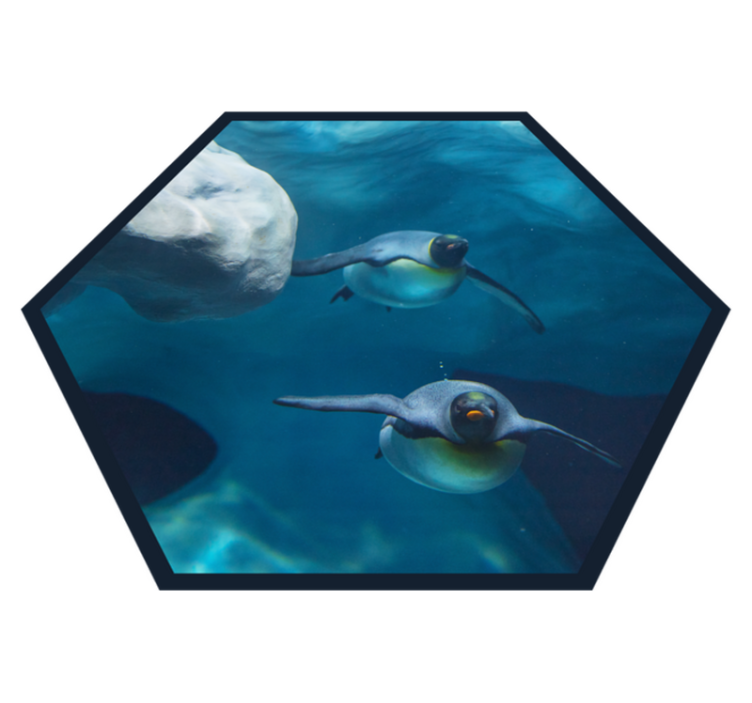 Tapis vinyle animal scène de nage avec un pingouin - TenStickers