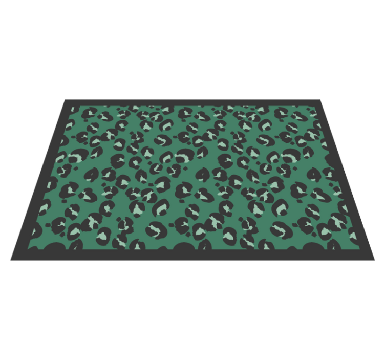 Tapis vinyle motif animal impression léopard vert - TenStickers