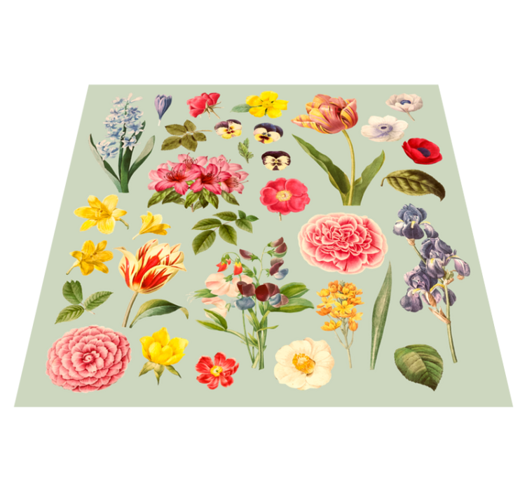Tapis vinyle plantes collection botanique florale - TenStickers