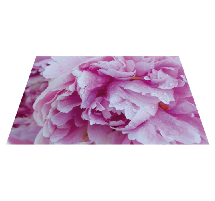 Tapis vinyle plantes fleur de pivoine rosée - TenStickers