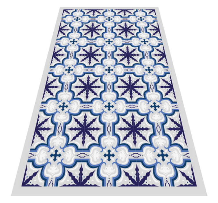 Tapis vinyle carreaux de ciment motif bleu complexe - TenStickers