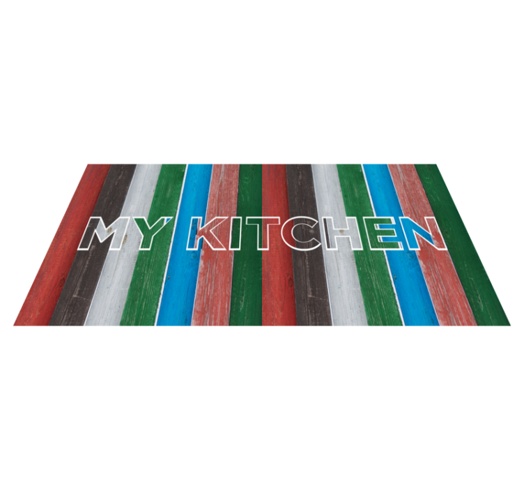 Tapis vinyle cuisine rayé coloré - TenStickers