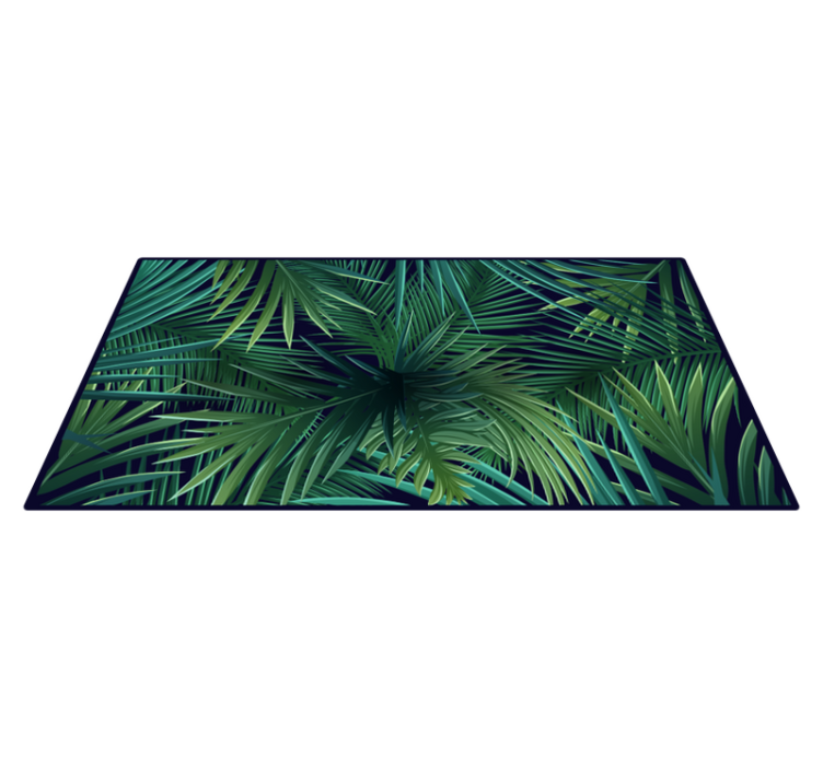 Tapis vinyle cuisine feuilles de palmier intenses - TenStickers