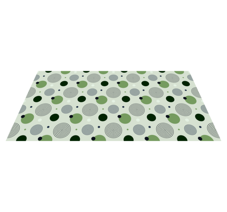 tapis vinyle cuisine vinylee géométrique vert et noir - TenStickers