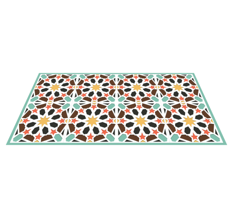 Tapis vinyle carreaux de ciment tuiles étoilées colorées - TenStickers