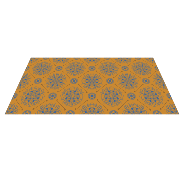 Tapis vinyle carreaux Italien jaune et bleu - TenStickers