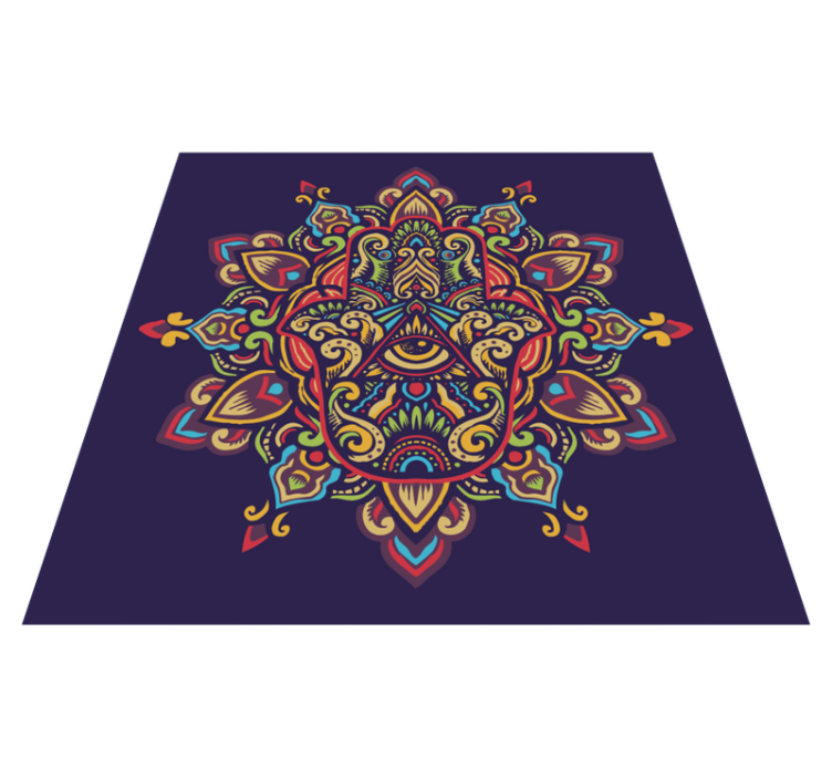 Tapis vinyle mandala conception de fond bleu - TenStickers