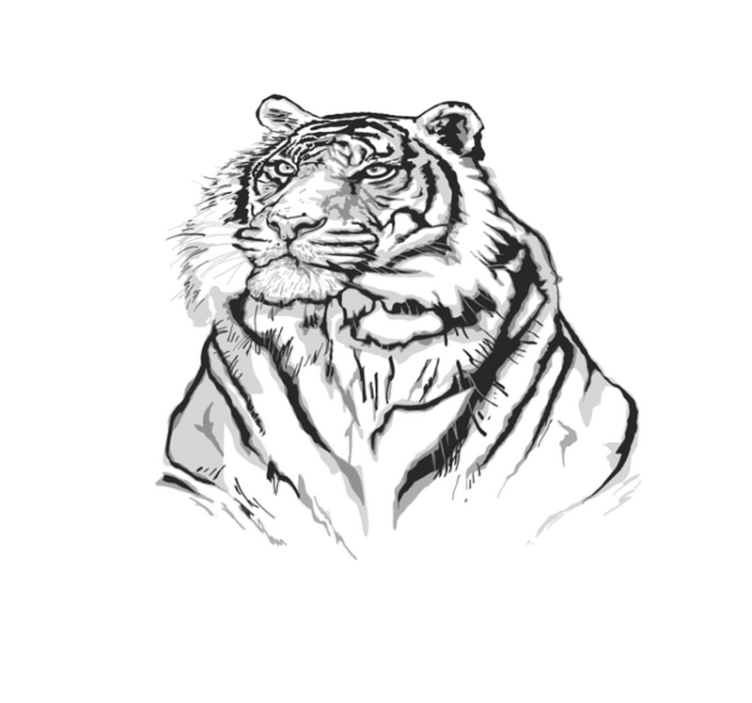 Tapis vinyle motif animal portrait artistique de tigre - TenStickers