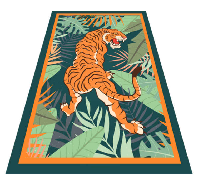 Tapis vinyle animal Tigre rugissant - TenStickers
