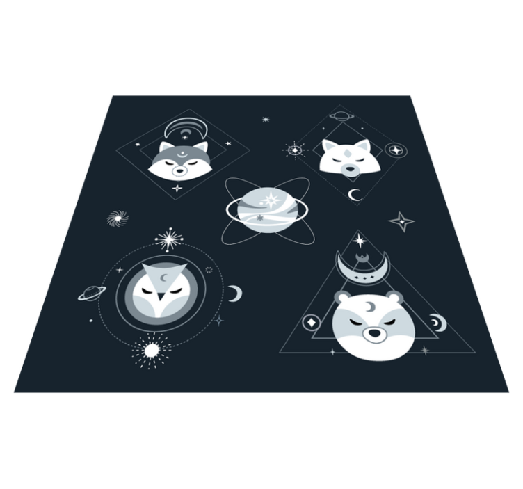 Tapis vinyle autres tapis visages d'animaux cosmiques - TenStickers