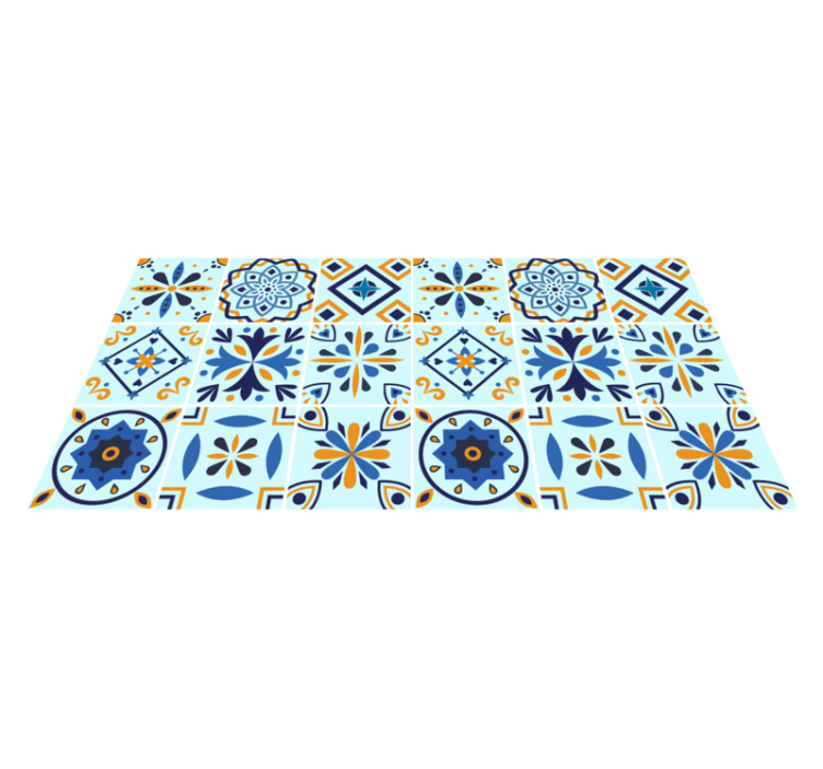 Tapis vinyle cuisine motif de tuile traditionnel - TenStickers