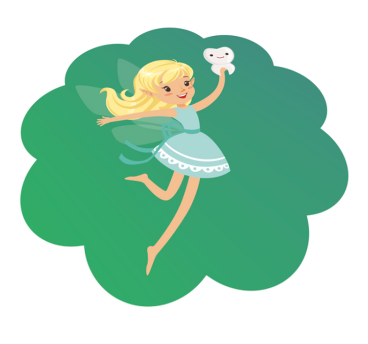 Tapis vinyle pour enfants Fée des dents avec dent souriante - TenStickers