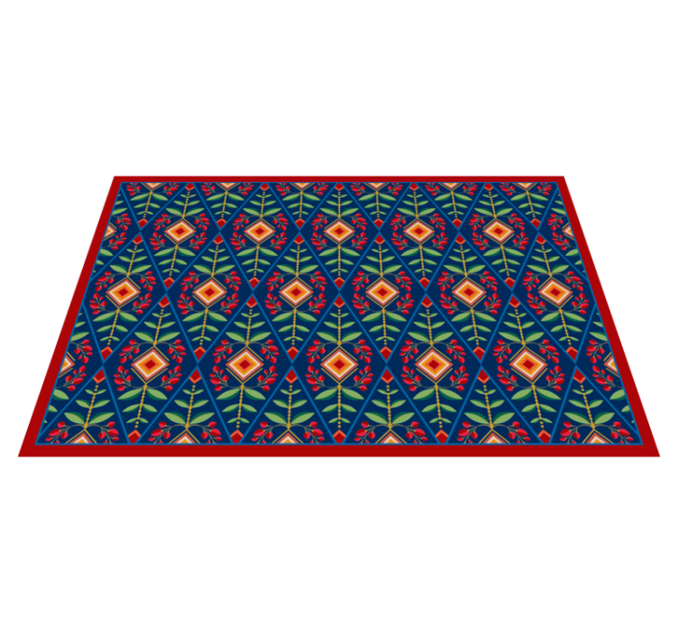 Tapis vinyle géométrique Éléments géométriques botaniques - TenStickers