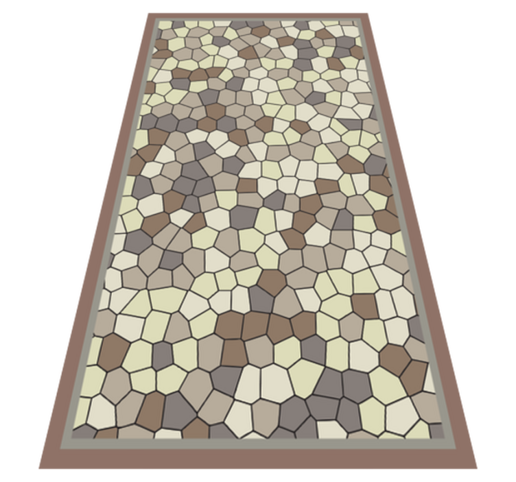 Tapis mosaique vinyle motif de pierre hexagonal - TenStickers