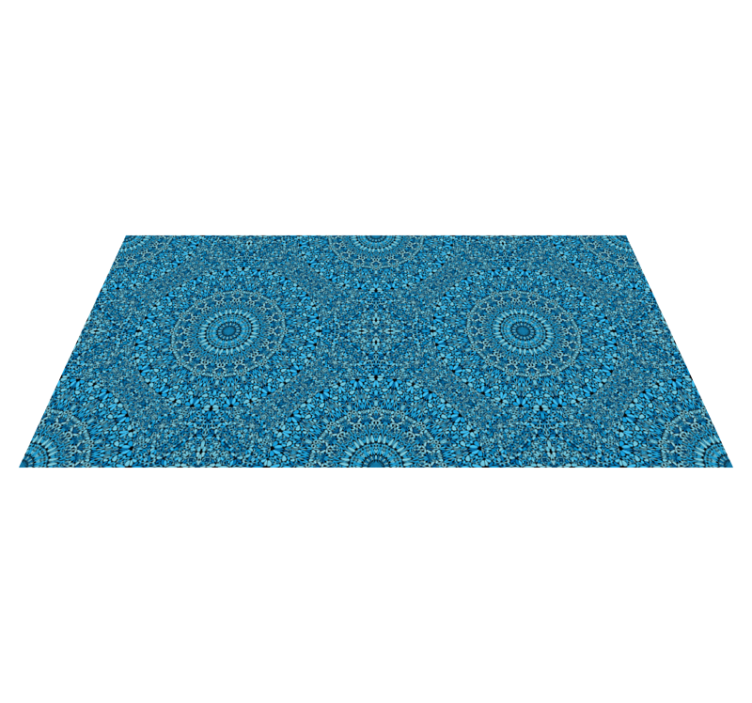 Tapis vinyle mandala motif bleu élaboré - TenStickers