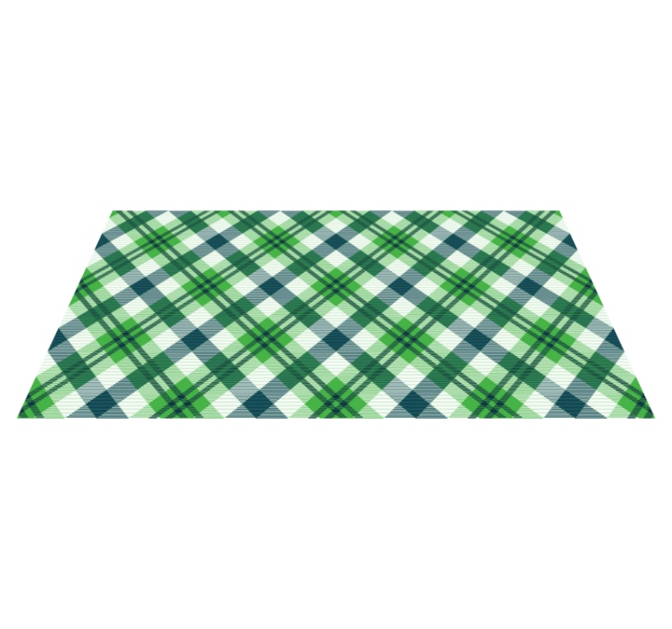 Tapis vinyle retro Tartan écossais vert et bleu - TenStickers