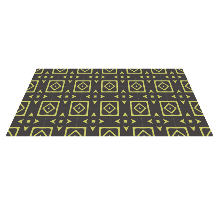 Tapis vinyle géométrique design losanges jaunes - TenStickers