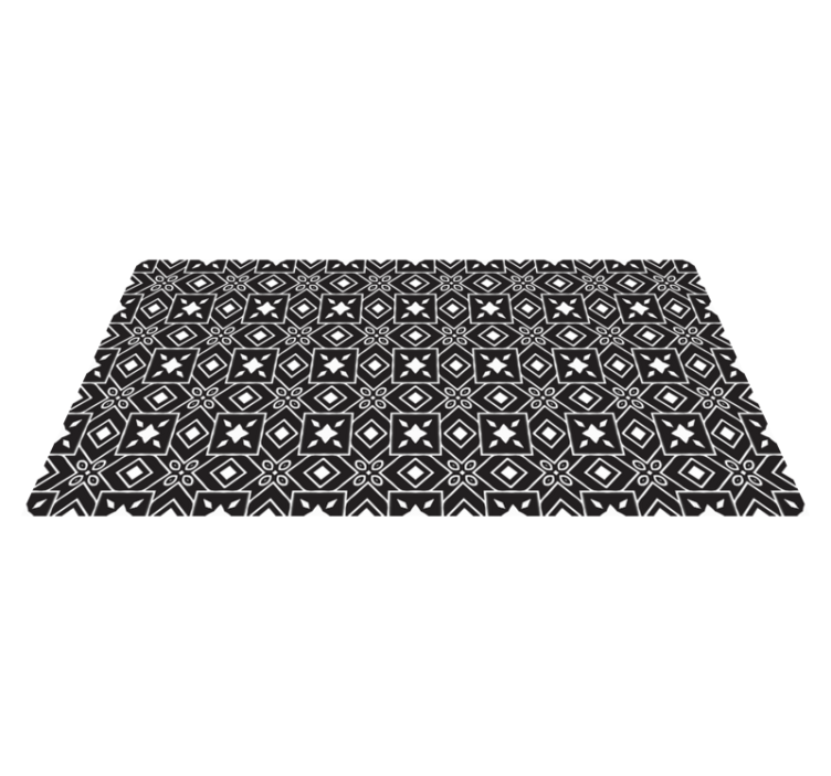 Tapis vinyle cuisine style noir et blanc - TenStickers