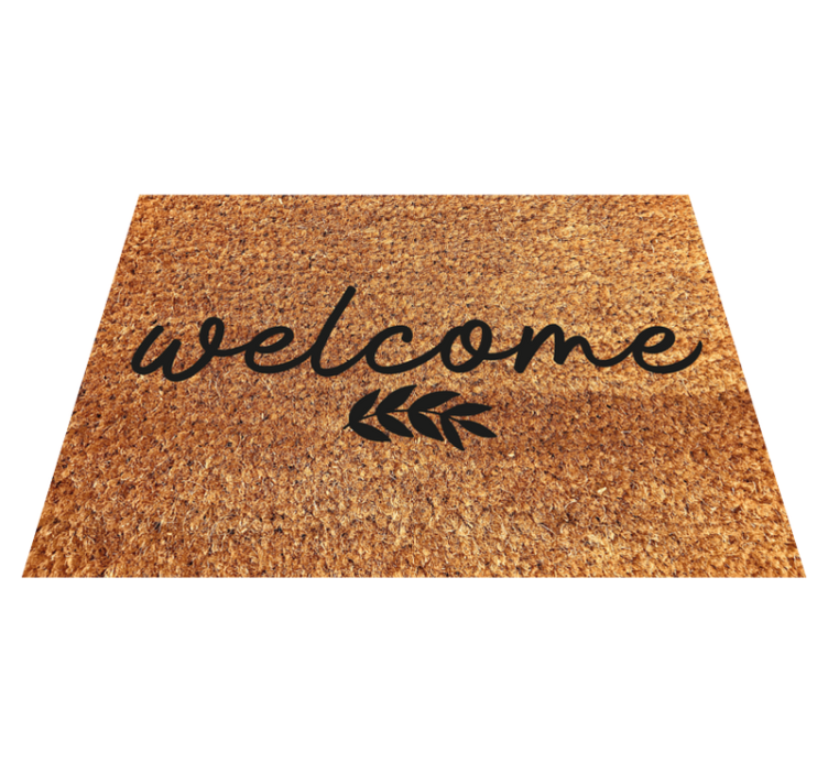 Tapis vinyle entrée bienvenue à la fibre de coco - TenStickers