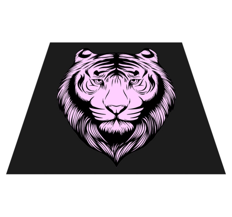 Tapis vinyle animal tigre rose féroce - TenStickers