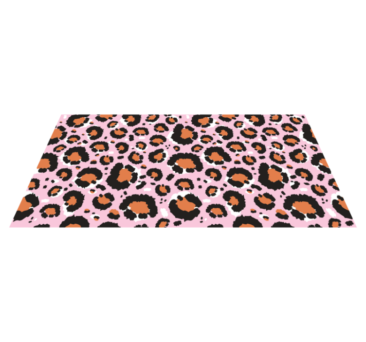 Tapis vinyle motif animal style léopard rose - TenStickers