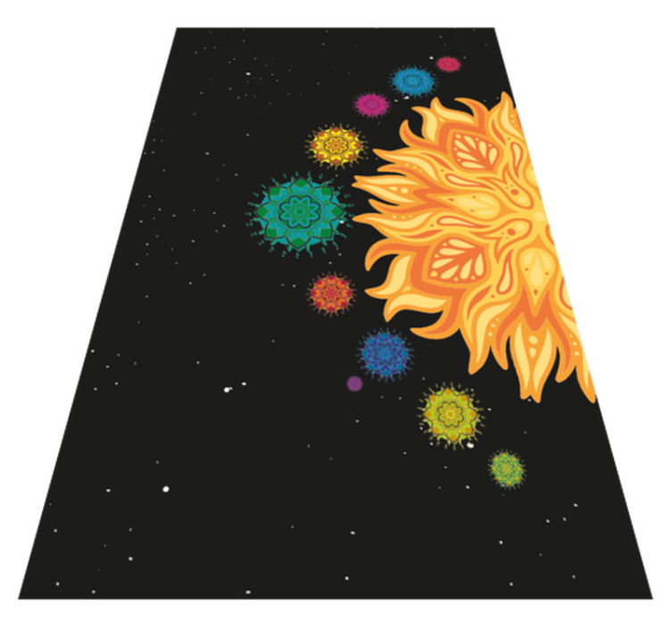 Tapis vinyle mandala motif de soleil coloré - TenStickers