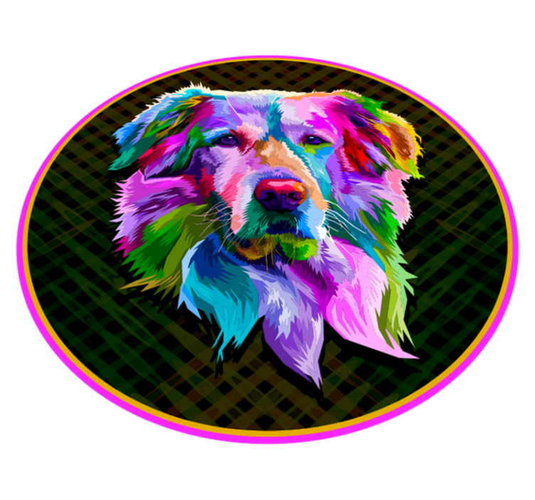 Tapis vinyle animal œuvres d'art canines colorées - TenStickers