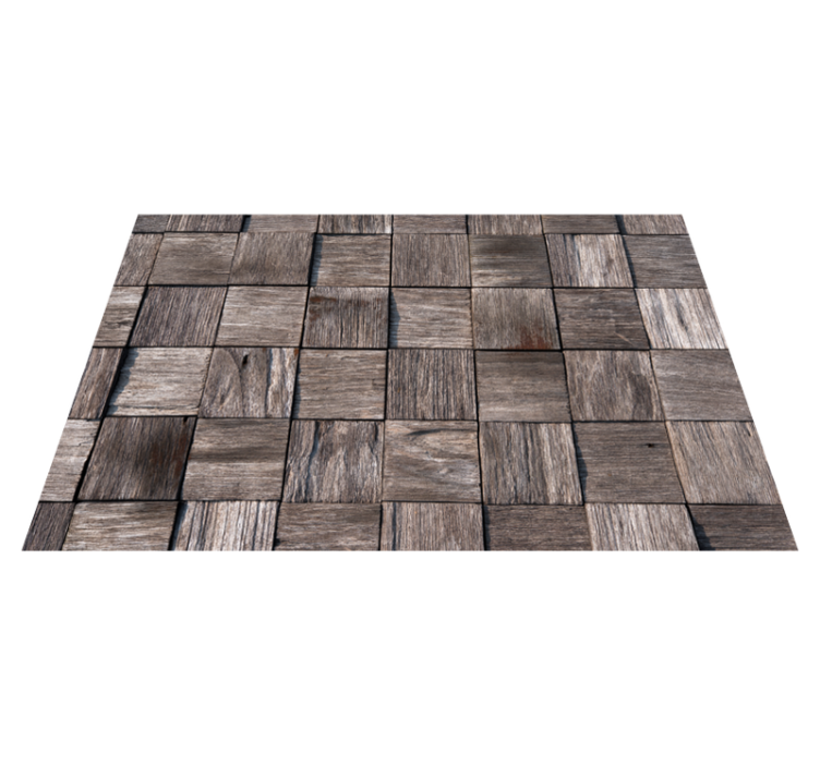 Tapis vinyle en bois Texture d'effet 3d de blocs de bois - TenStickers