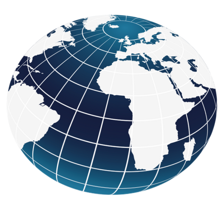 Tapis vinyle carte du monde Avec méridiens - TenStickers