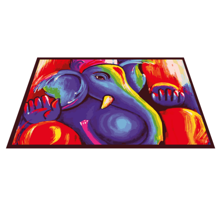 Tapis vinyle animal éléphant coloré - TenStickers