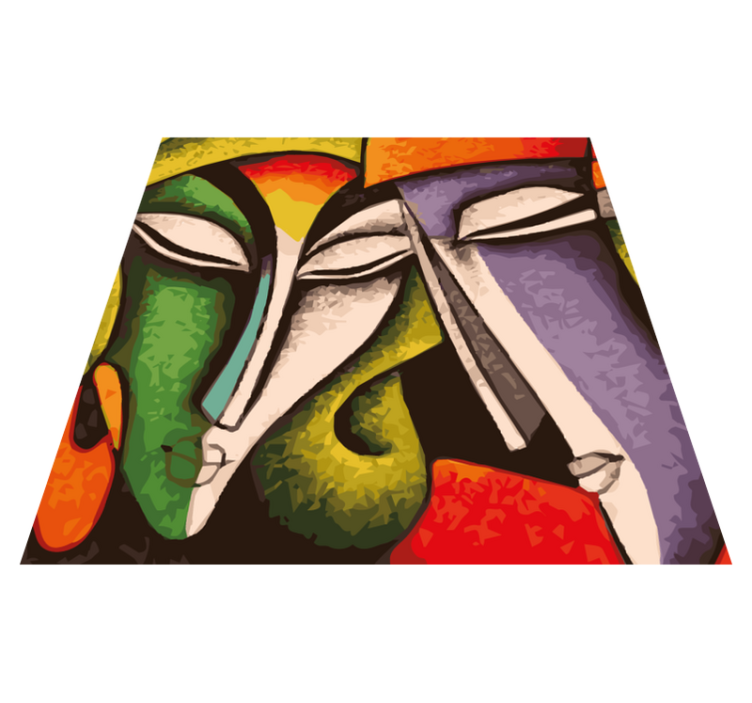 Tapis vinyle salle de bain moderne visages artistiques - TenStickers