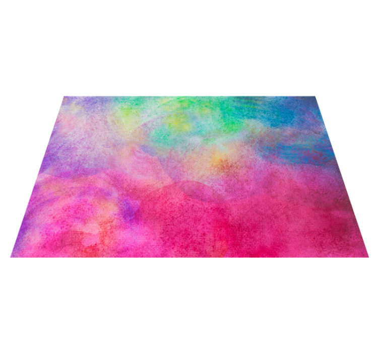 Tapis vinyle chambre effet aquarelle coloré - TenStickers