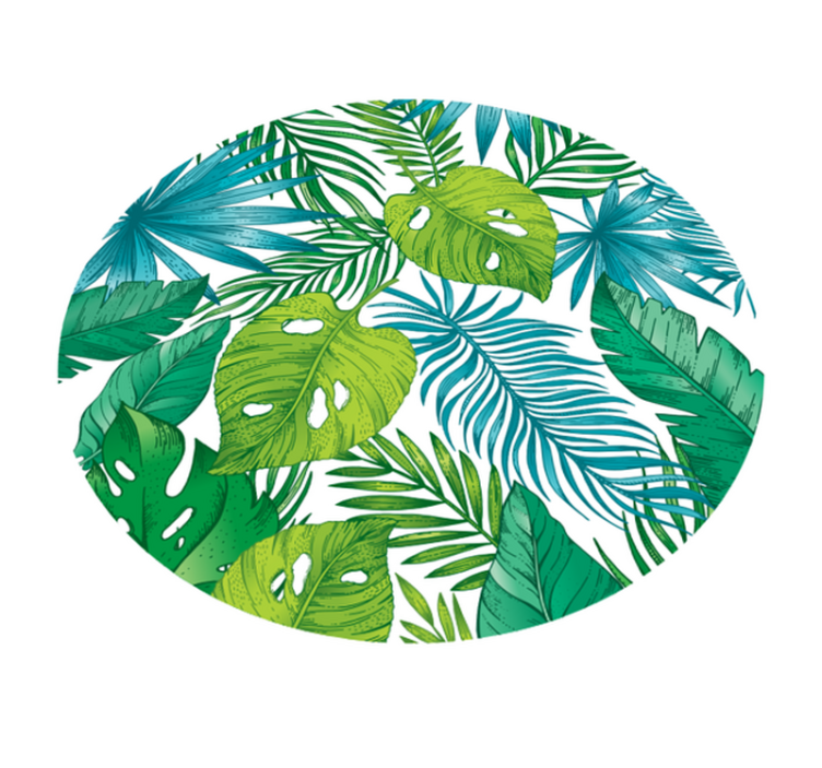 Tapis vinyle nature motifs de feuilles tropicales - TenStickers