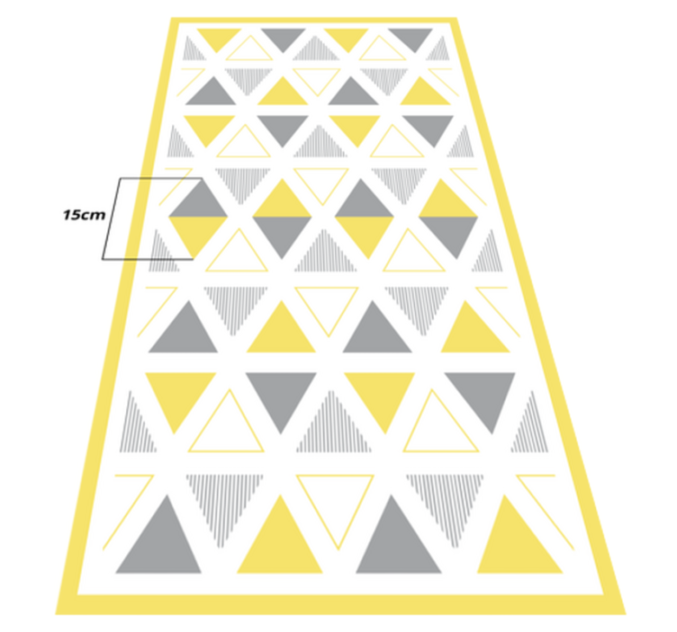 Tapis vinyle géométrique motif de triangle jaune - TenStickers