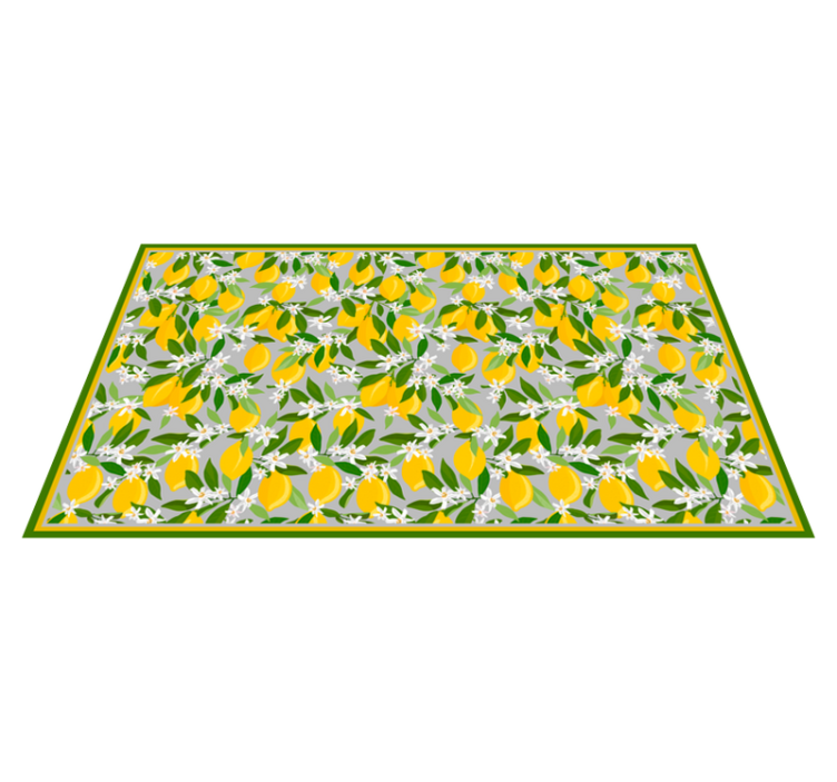 Tapis vinyle cuisine motif fleur de citronnier - TenStickers