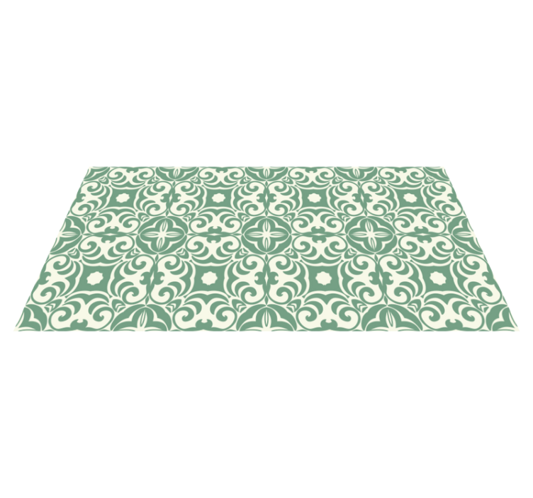 Tapis vinyle salon motif vert élégant - TenStickers