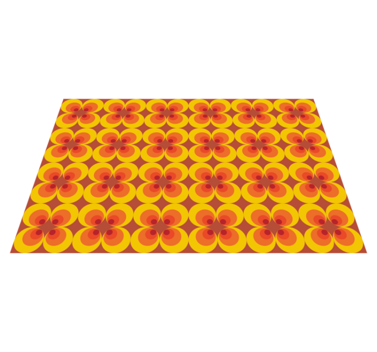 Tapis vinyle carreaux de ciment formes florales - TenStickers
