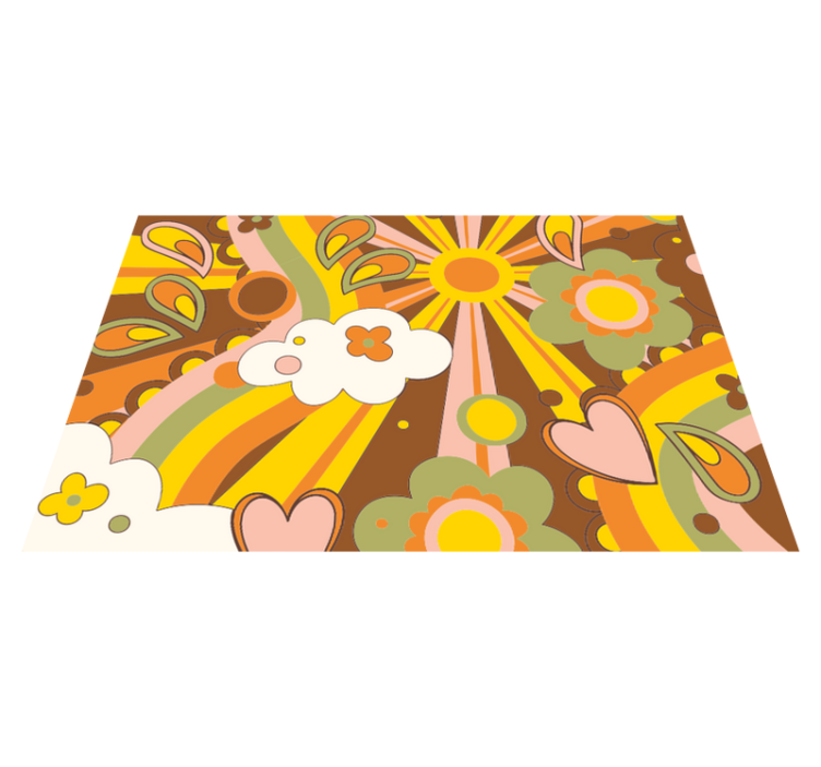 Tapis vinyle retro Fleurs des années 70 - TenStickers