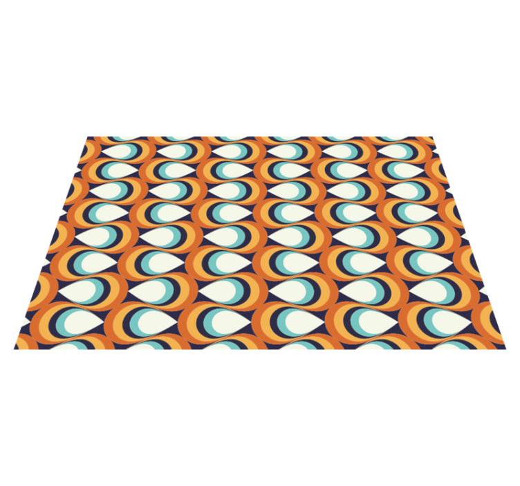 Tapis vinyle géométrique élément tourbillon rétro - TenStickers