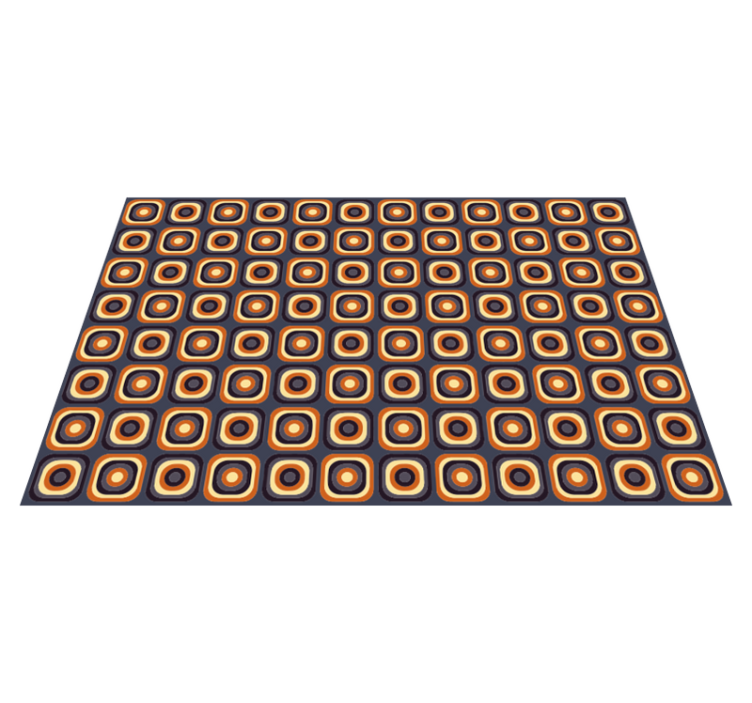 Tapis vinyle salon motif de cercle rétro - TenStickers